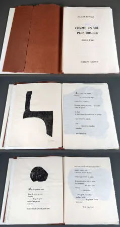 Livre Illustré Ubac - R. Esteban. COMME UN SOL PLUS OBSCUR. Avec 14 empreintes d'ardoises de Raoul Ubac (1979)