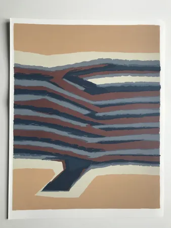 Lithographie Ubac - Voies ferrées (la Terre V)