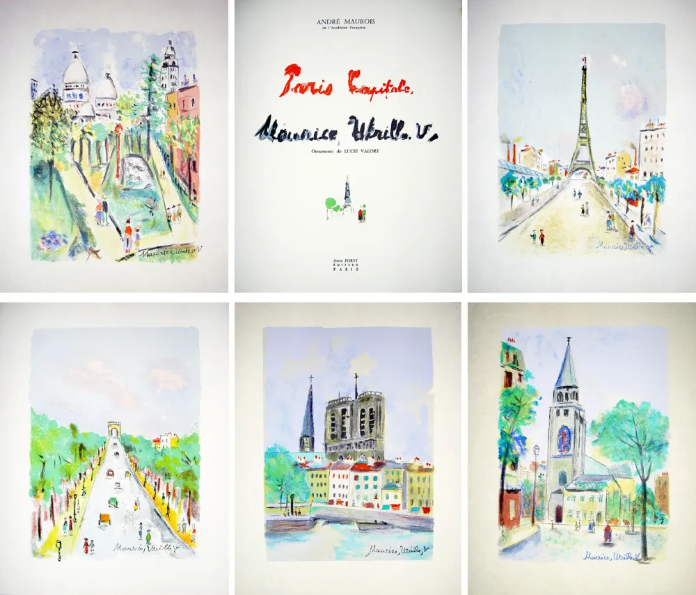 Livre Illustré Utrillo - PARIS CAPITALE. Lithographies originales de Maurice Utrillo, V. (1955).