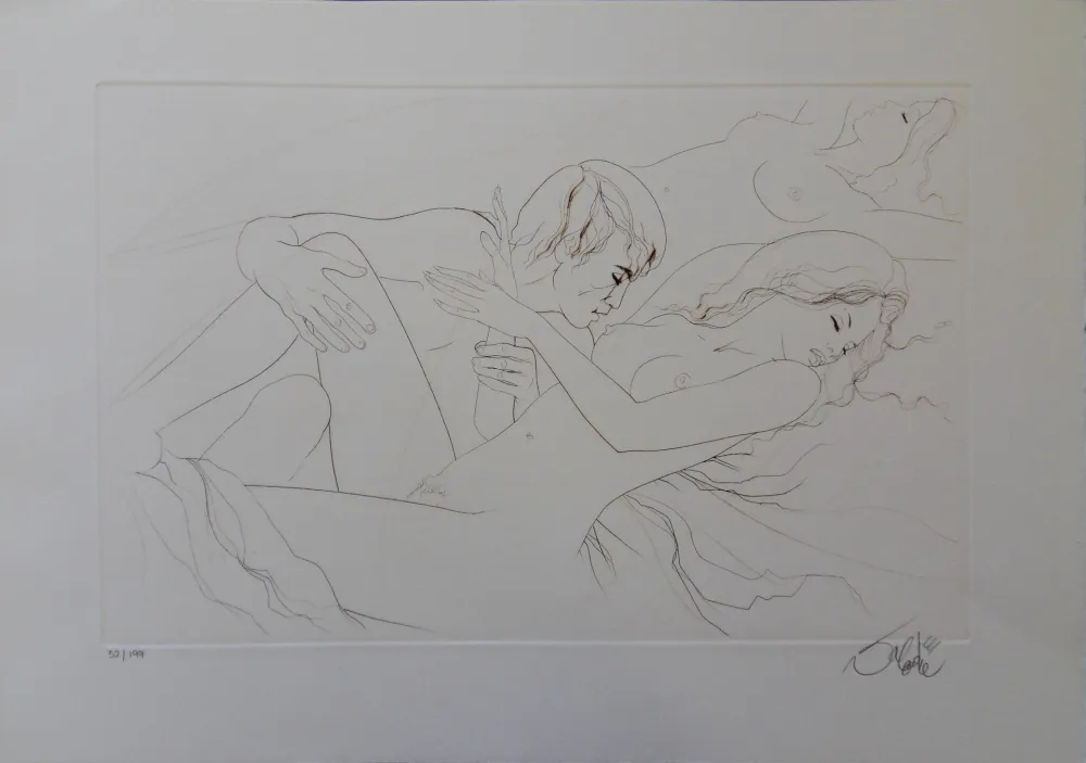 Gravure Valadie - Abandonnée au plaisir