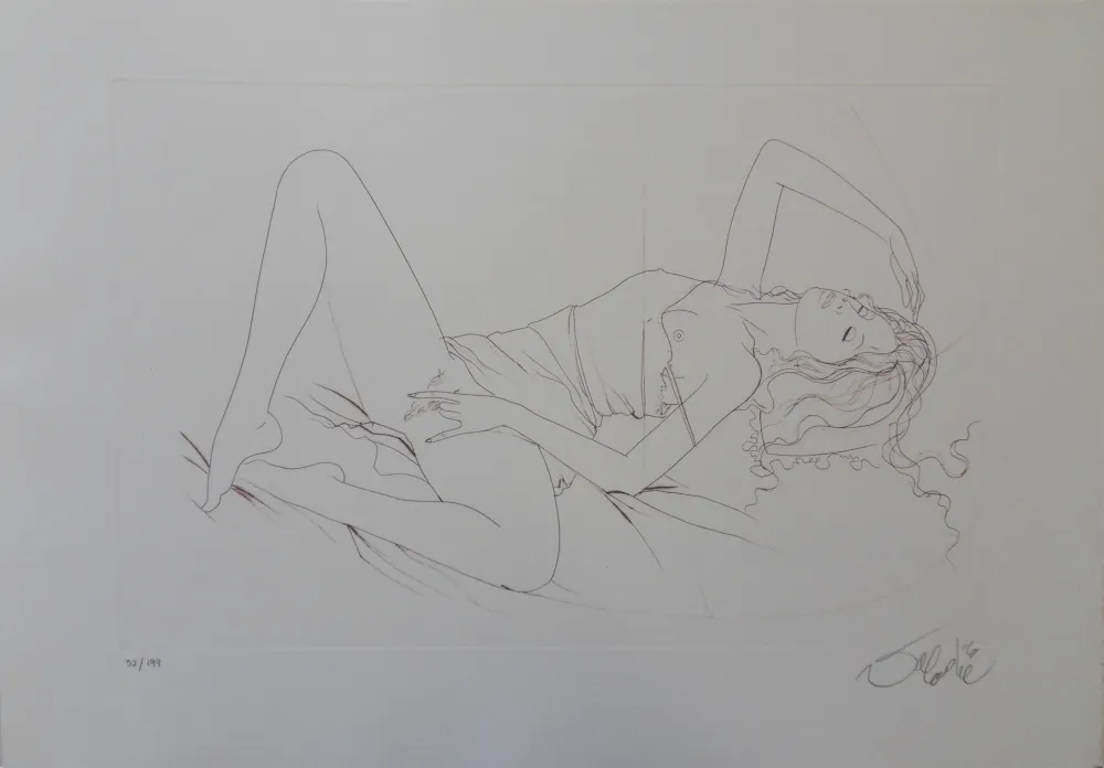 Gravure Valadie - Langoureuse sieste