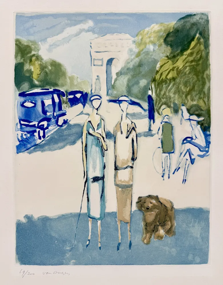 Aquatinte Van Dongen - Avenue du bois de Boulogne