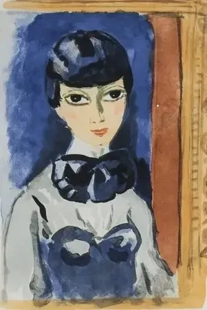 Lithographie Van Dongen - Claudine ou Mlle Oeuie de Lynx ( SIC) circa1950