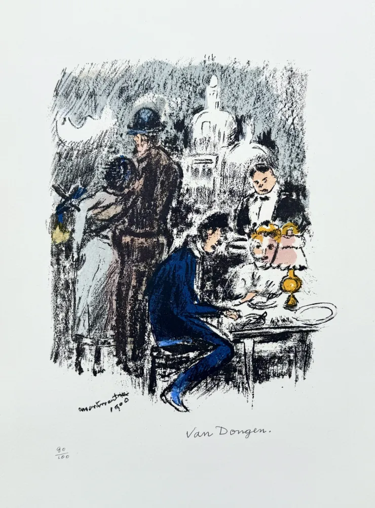 Lithographie Van Dongen -  Diner a Montmartre