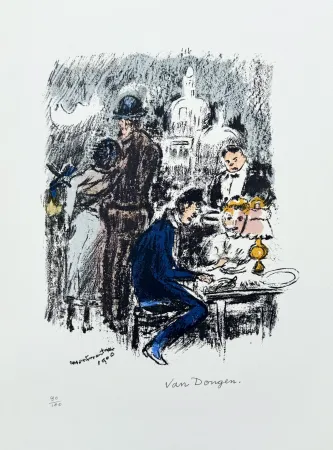 Lithographie Van Dongen -  Diner a Montmartre
