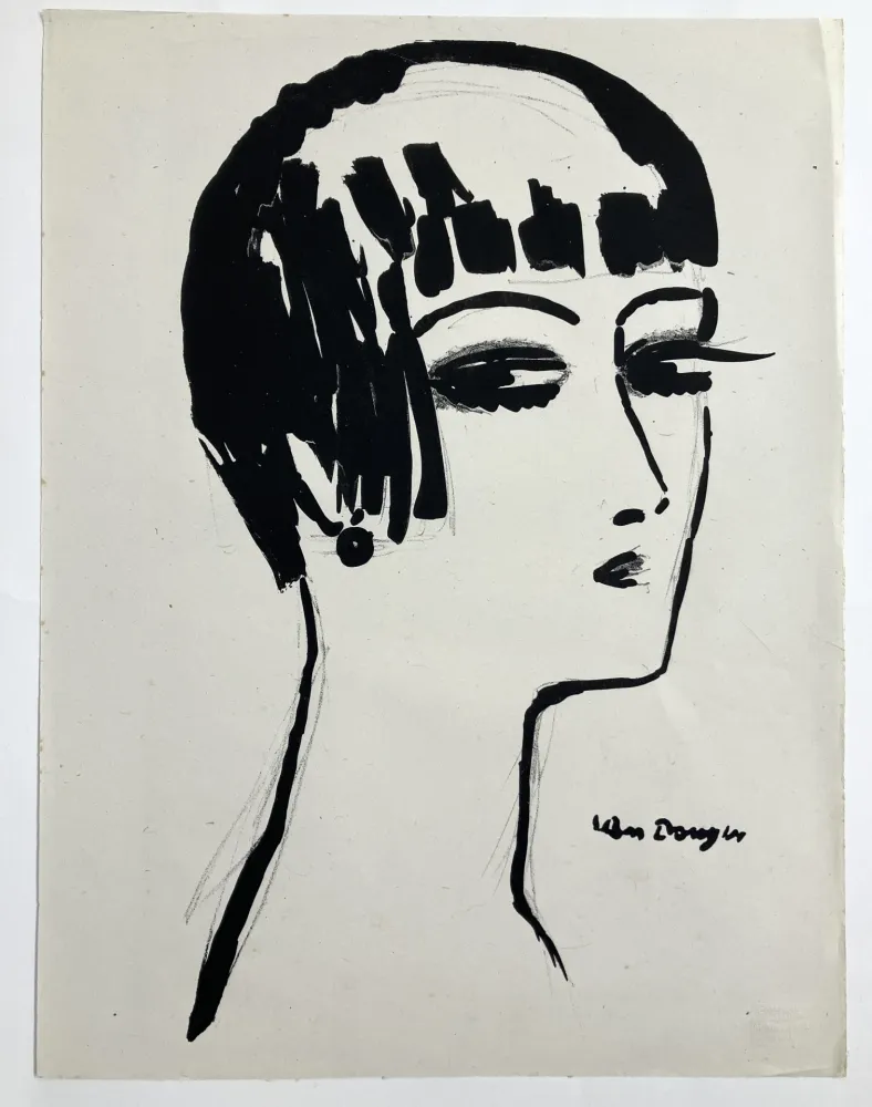 Lithographie Van Dongen - Les cheveux courts , 1926