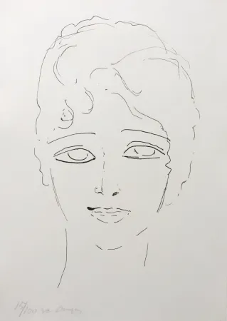 Lithographie Van Dongen - Tete de Femme