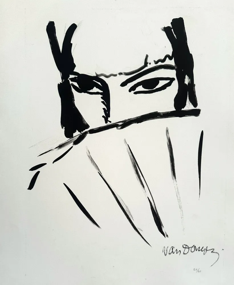 Lithographie Van Dongen - Woman with a Fan
