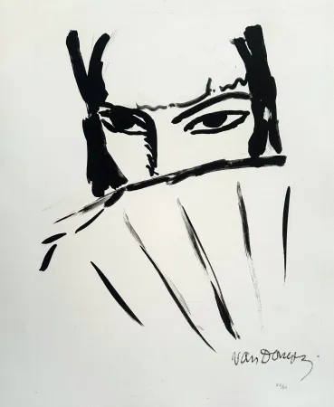Lithographie Van Dongen - Woman with a Fan