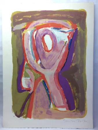 Lithographie Van Velde - Crépuscule