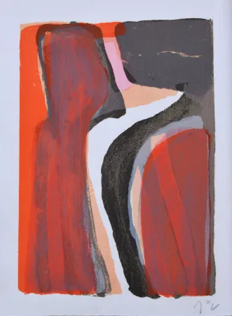 Lithographie Van Velde - Dans leur voix les eaux 