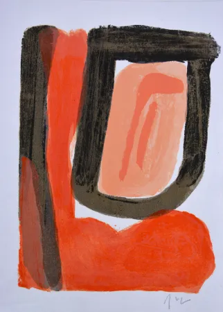 Lithographie Van Velde - Dans leur voix les eaux