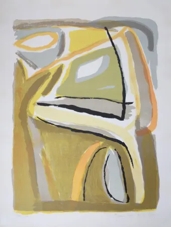 Lithographie Van Velde - Soleil, 1968 - Hand-signed