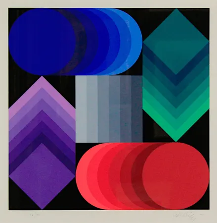 Sérigraphie Vasarely - 1990 World Cup