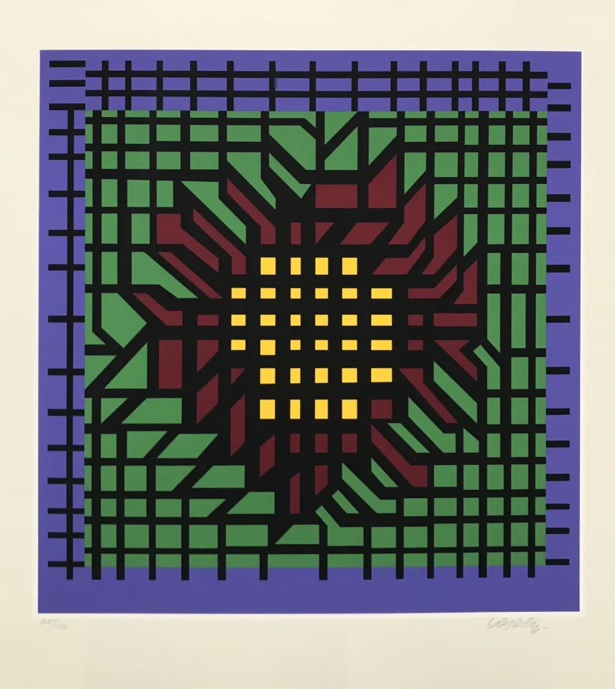 Sérigraphie Vasarely - Abstract Composition