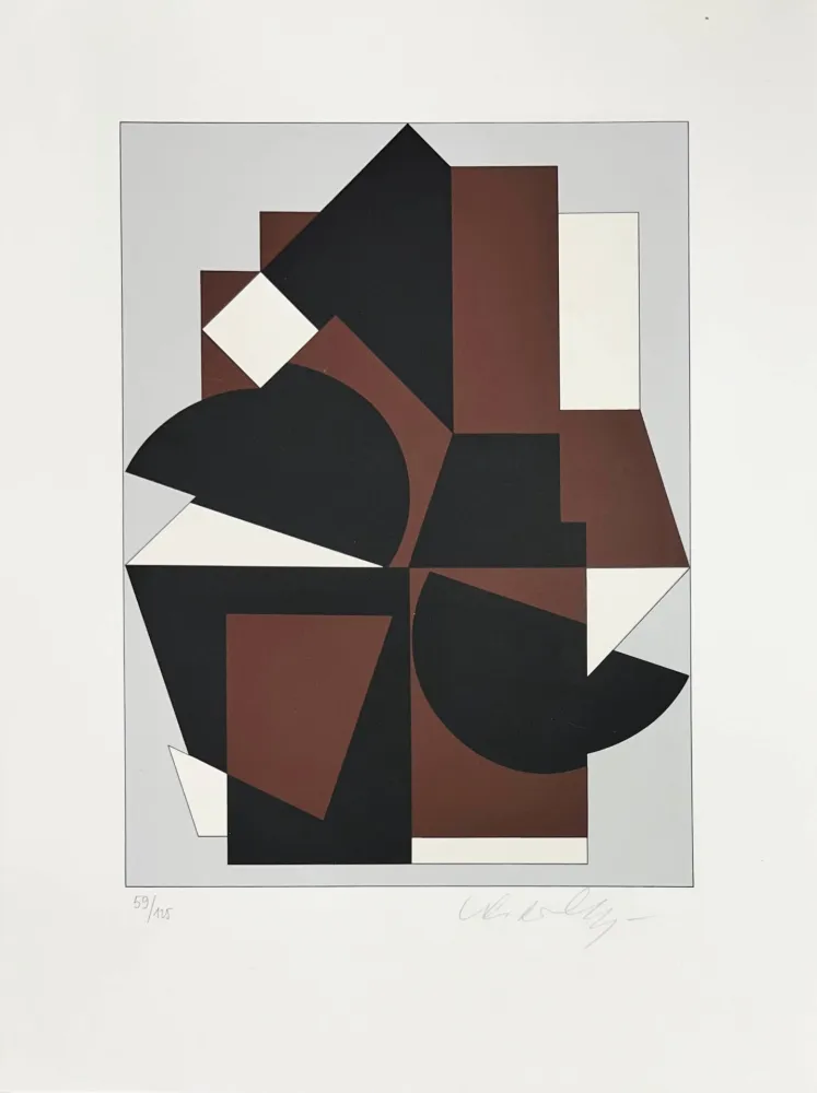 Sérigraphie Vasarely - Abstract composition 