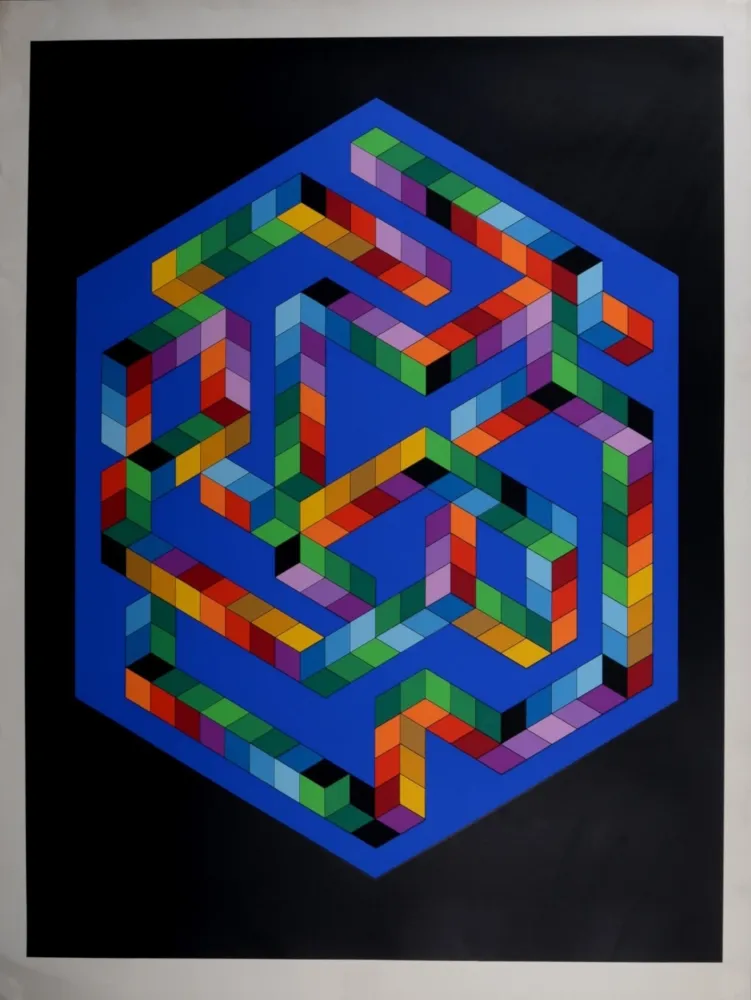 Sérigraphie Vasarely - Babel 3