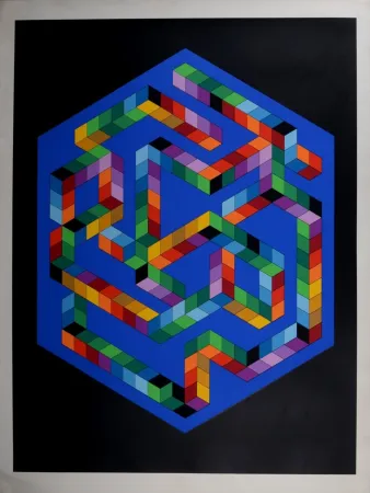 Sérigraphie Vasarely - Babel 3