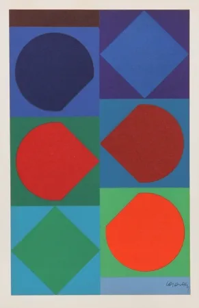 Lithographie Vasarely - Beryll from Souvenirs de Portraits d'Artistes