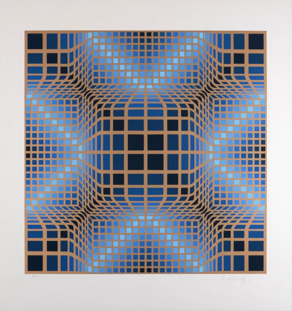 Sérigraphie Vasarely - Composition, C. 1970 - Hand-signed & numbered