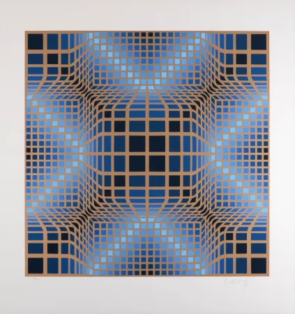 Sérigraphie Vasarely - Composition, C. 1970 - Hand-signed & numbered