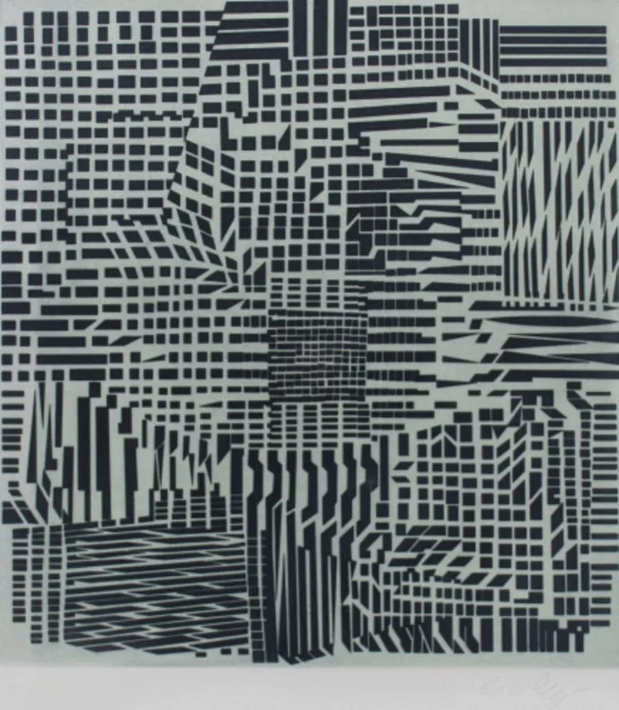 Eau-Forte Et Aquatinte Vasarely - Hommage a Bach III, ca