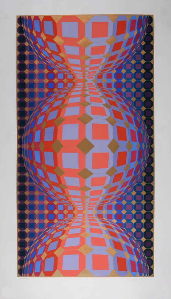 Sérigraphie Vasarely - Kabba III, 1988 - Hand-signed
