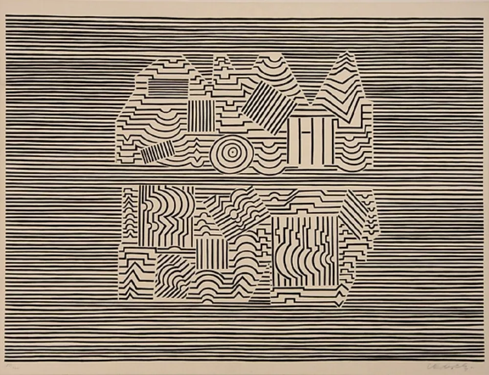 Sérigraphie Vasarely - Meandre