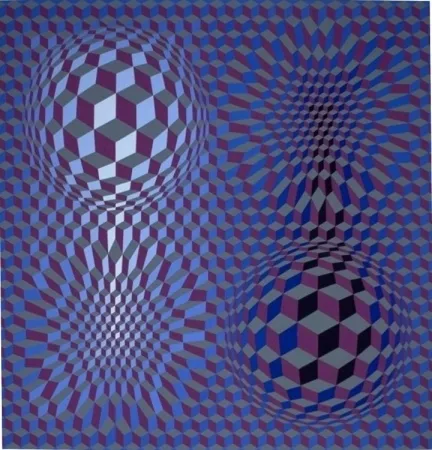 Lithographie Vasarely - Metagalaxie