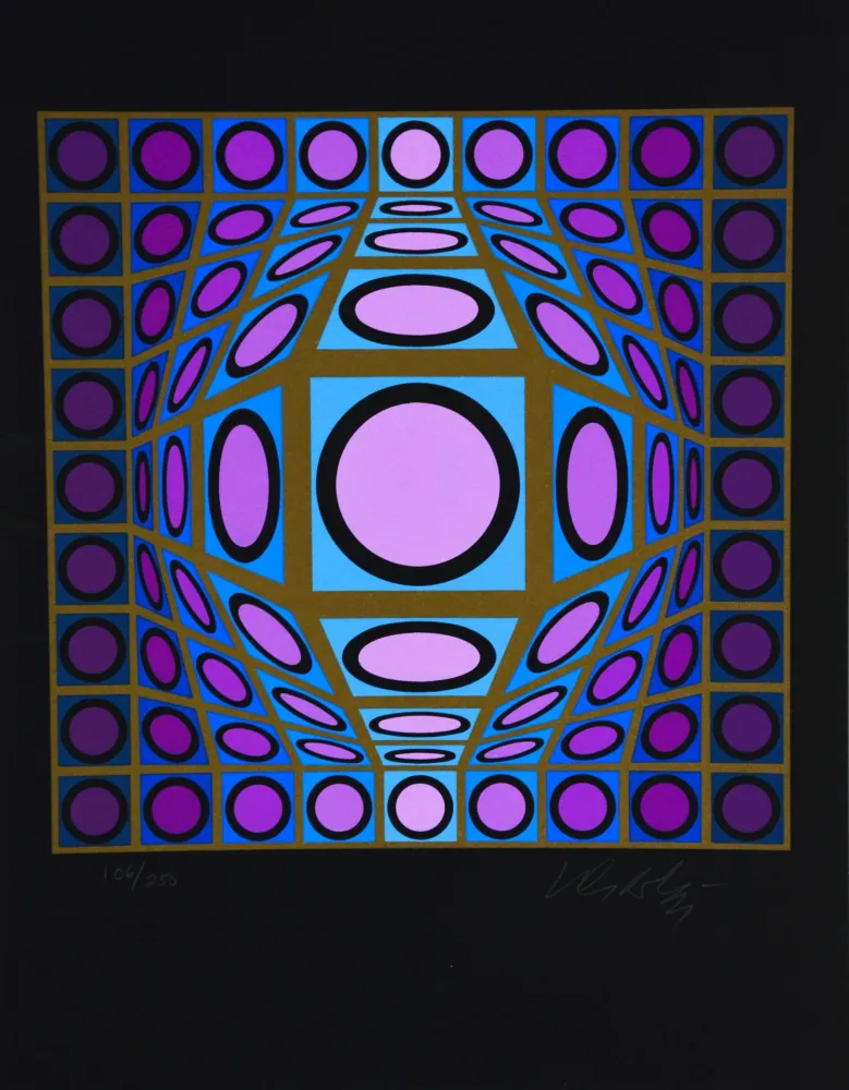 Sérigraphie Vasarely - Microcosmos 