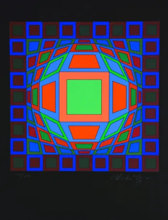 Sérigraphie Vasarely - Microcosmos 