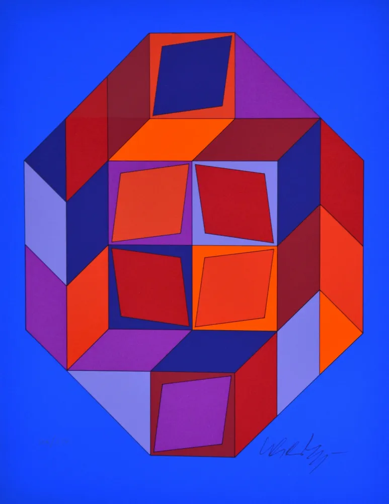 Sérigraphie Vasarely - Microcosmos