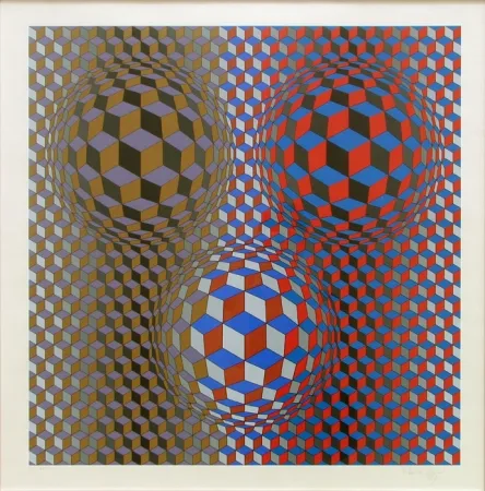 Sérigraphie Vasarely - Nebulus II