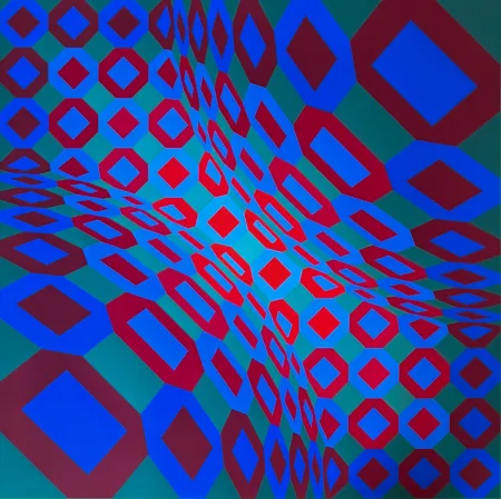 Sérigraphie Vasarely - Optical composition