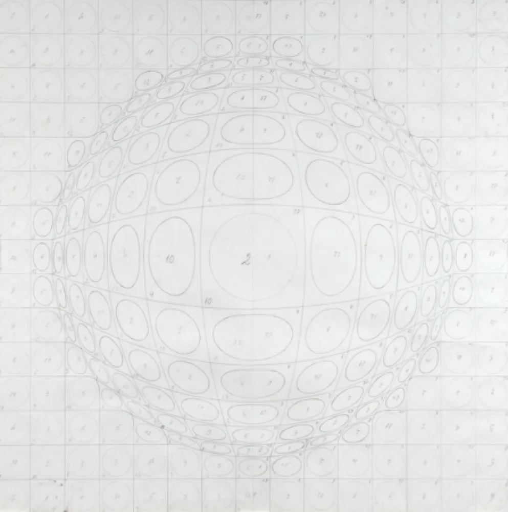 Lithographie Vasarely - Pattern for a silk print