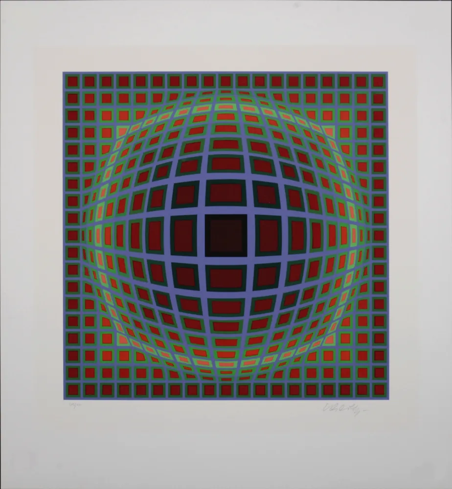 Sérigraphie Vasarely - Titan B, 1985 - Hand-signed!