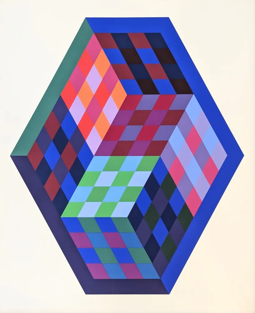 Sérigraphie Vasarely - Tridim 
