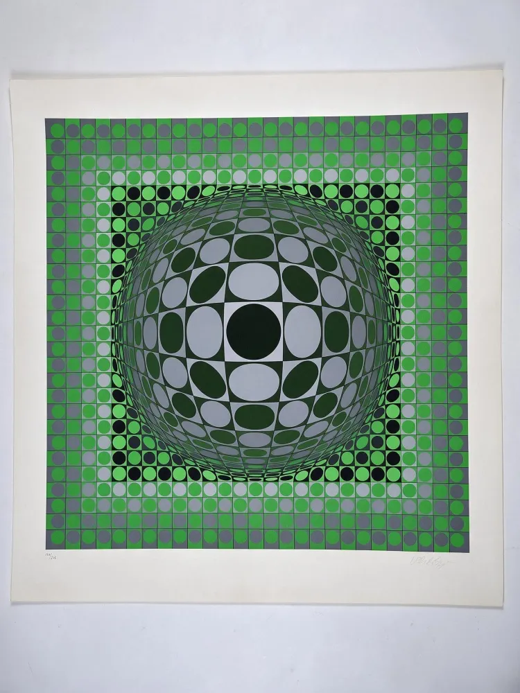 Sérigraphie Vasarely - Vega Green