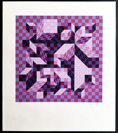 Sérigraphie Vasarely - Victor Vasarely (1906–1997) – Quivar-Na – Color silkscreen on paper – 1977