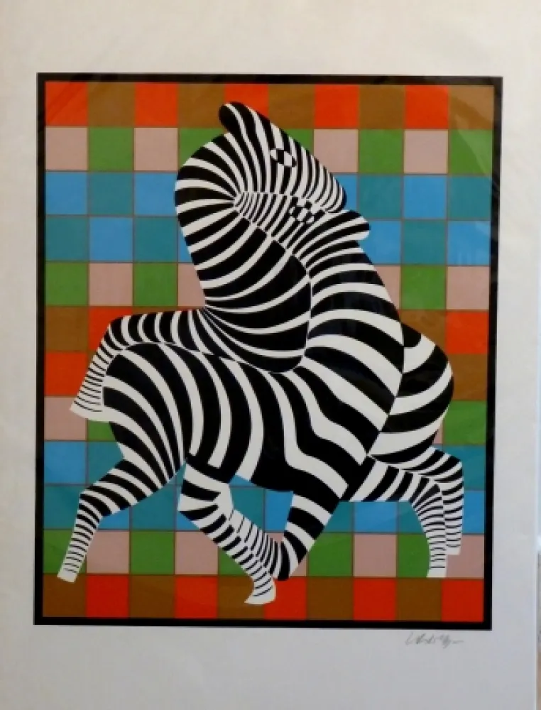 Sérigraphie Vasarely - Zebres