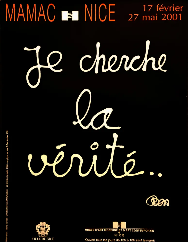 Affiche Vautier - '' Je Cherche la Vérité ''   x 2