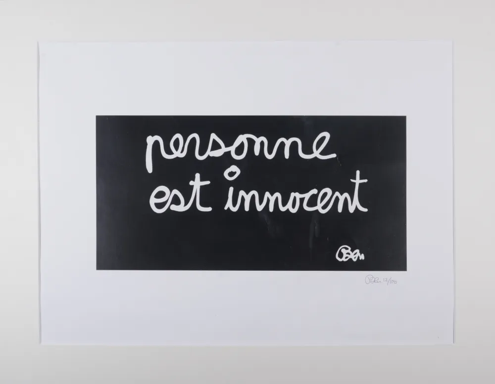Lithographie Vautier - Personne est innocent