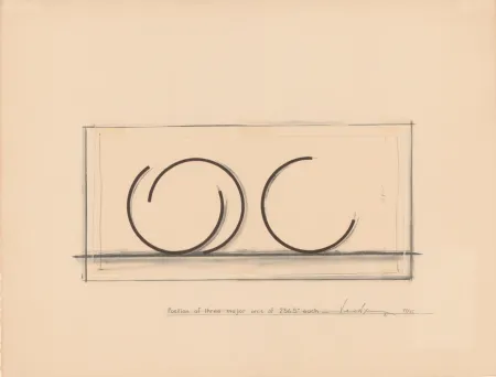 Lithographie Venet - Position of three major arcs of 265.5° each