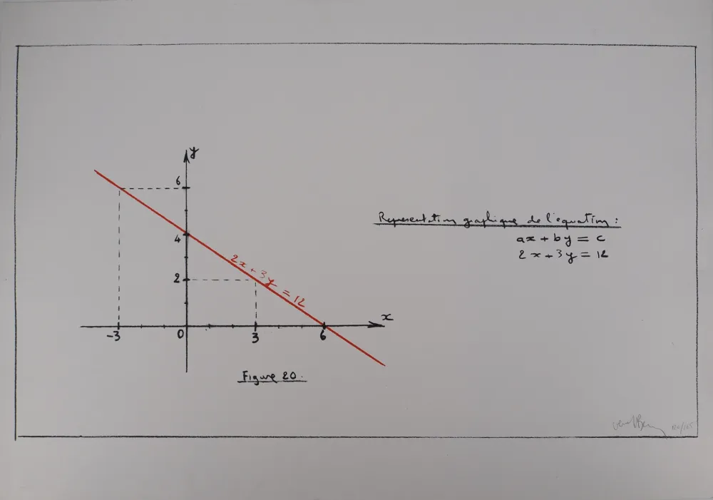Sérigraphie Venet - Représentation de l'équation