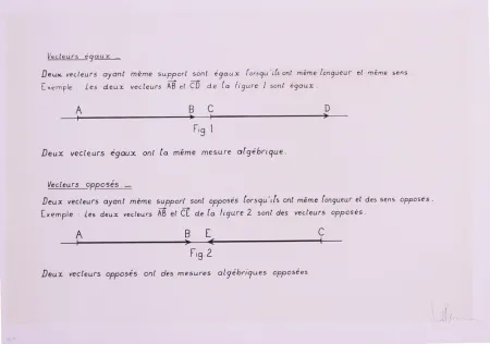 Lithographie Venet - VECTEURS