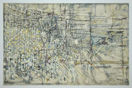 Héliogravure Vieira Da Silva - La garde des anges - 1950