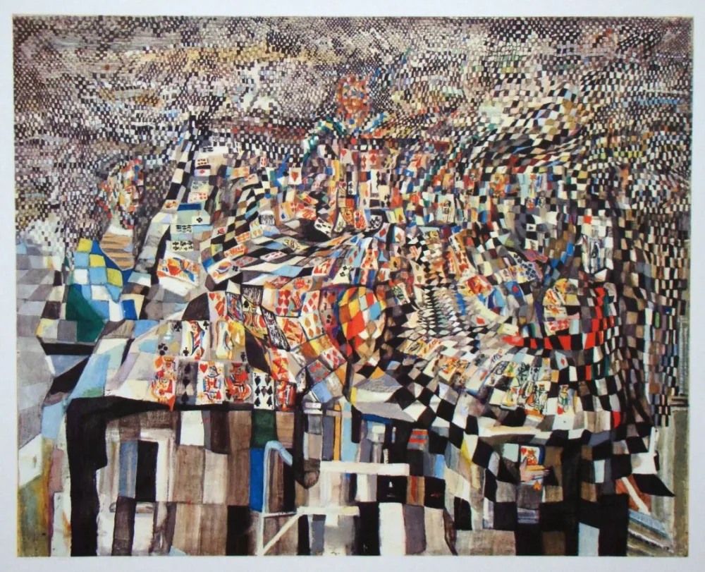 Héliogravure Vieira Da Silva - Les joueurs de cartes - 1942