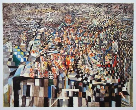 Héliogravure Vieira Da Silva - Les joueurs de cartes - 1942