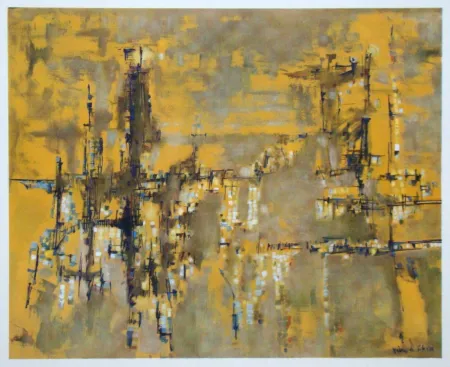 Héliogravure Vieira Da Silva - Ville dorée - 1956