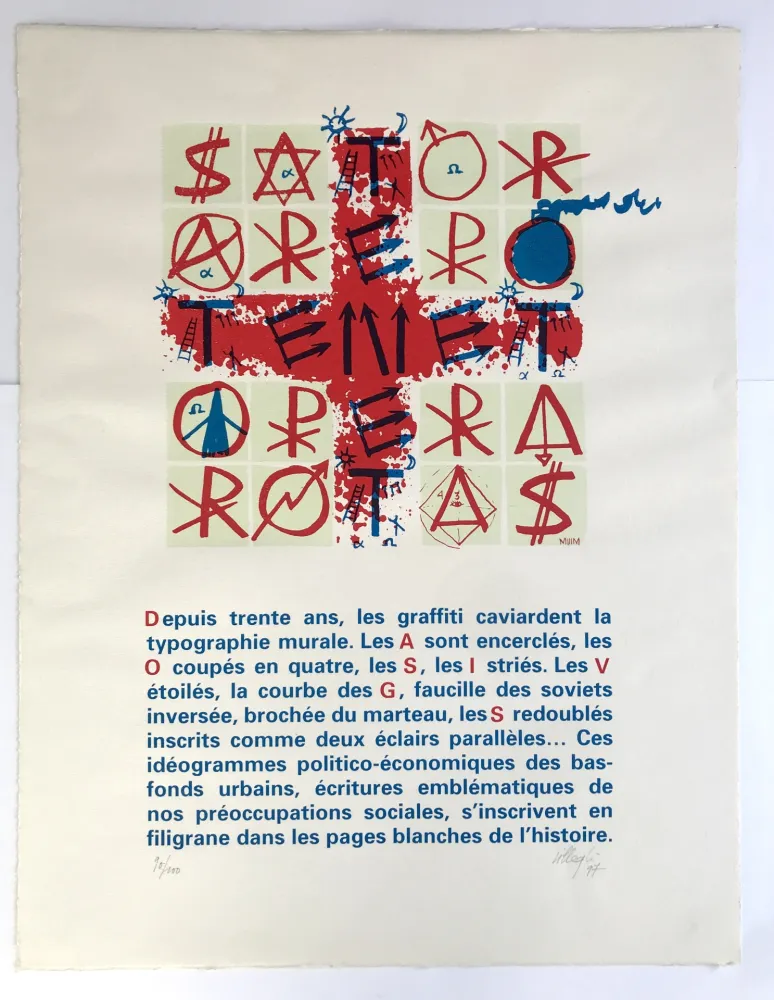 Sérigraphie Villeglé - SATOR